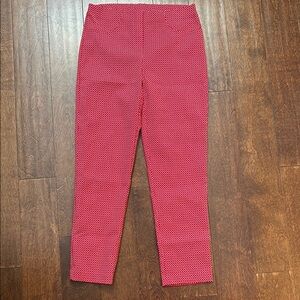 Joseph Ribkoff Vibrant Cherry Red Polka Dot Pants, Retro Summer Style Size 8 NWT